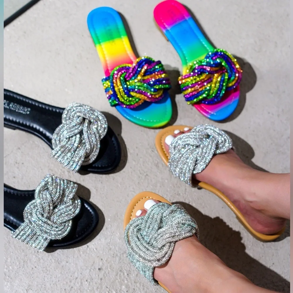 Lollipop rhinestone sandals nude - Picture 1 of 2